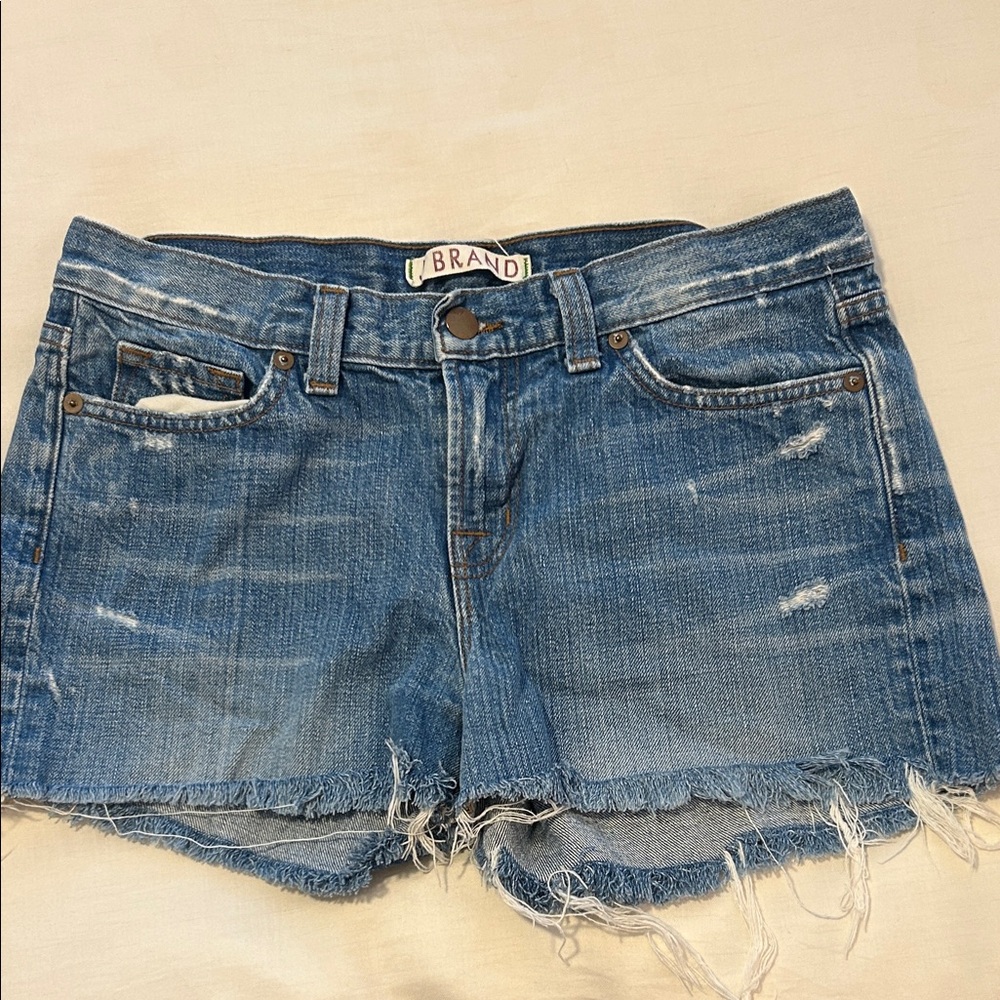 J Brand Distressed Blue Jean Shorts